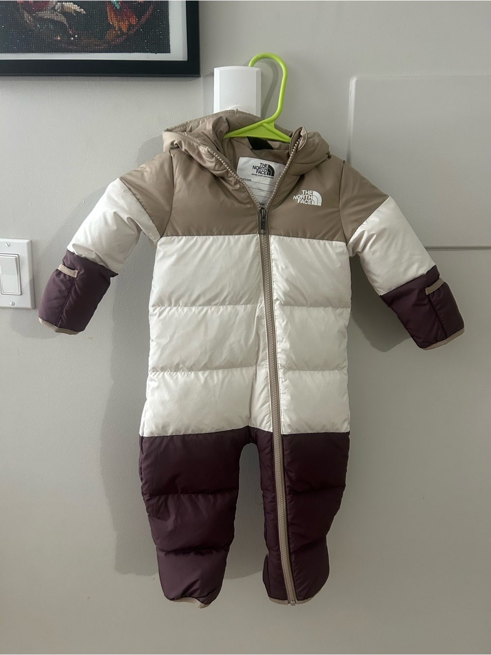 The North Face Infant Snowsuit Bunting Brown Color Block 6-12 Months 600 Down